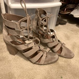 Nude Lace Up Heels
